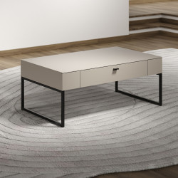Table basse moderne rectangulaire cachemire/chêne Paulo