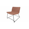 Fauteuil lounge en tissu pieds noirs Mokky