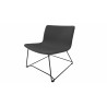 Fauteuil lounge en tissu pieds noirs Mokky