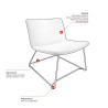 Fauteuil lounge en tissu pieds chromés Mokky