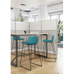 Tabouret en tissu pieds noir Mokky