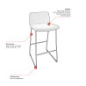 Tabouret en tissu pieds chromés Mokky