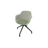 Chaise de réunion pivotante pieds noirs en polypropylène Wendy