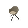 Chaise de réunion pivotante pieds noirs en polypropylène Wendy