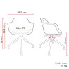 Chaise de réunion pivotante pieds blancs en polypropylène Wendy