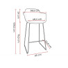 Tabouret en polypropylène pieds chromés Wendy
