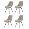 Chaise de salle à manger rotative en tissu chenille Swiff (lot de 4)