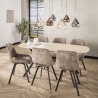 Chaise de salle à manger rotative en tissu chenille Swiff (lot de 4)