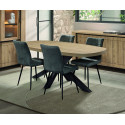 Table de salle &agrave; manger ovale contemporaine ch&ecirc;ne clair Henrik