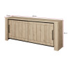 Buffet/bahut contemporain 220 cm chêne clair Henrik