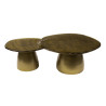 Table basse moderne métal et verre Elyptic (lot de 2)