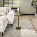 Table d'appoint moderne m&eacute;tal et verre H 60 cm Elyptic