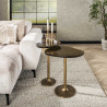 Table d'appoint moderne métal et verre H 60 cm Elyptic