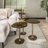 Table d'appoint moderne métal et verre H 60 cm Elyptic