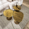 Table d'appoint moderne métal et verre H 60 cm Elyptic