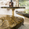 Table d'appoint moderne métal et verre H 55 cm Elyptic