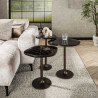 Table d'appoint moderne métal et verre H 50 cm Elyptic