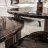 Table basse moderne métal et verre H 35 cm Elyptic