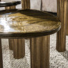 Table basse moderne métal et verre H 35 cm Elyptic