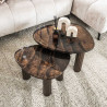 Table basse moderne métal et verre H 40 cm Elyptic