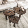 Table basse moderne métal et verre H 40 cm Elyptic