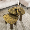 Table basse moderne métal et verre H 40 cm Elyptic