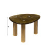 Table basse moderne métal et verre H 40 cm Elyptic