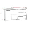 Buffet/bahut contemporain 170 cm chêne etna Bonno