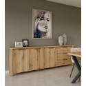 Buffet/bahut contemporain 220 cm ch&ecirc;ne etna Bonno