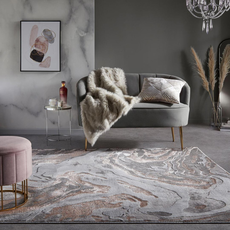 Tapis effet 3D pour salon Marbled