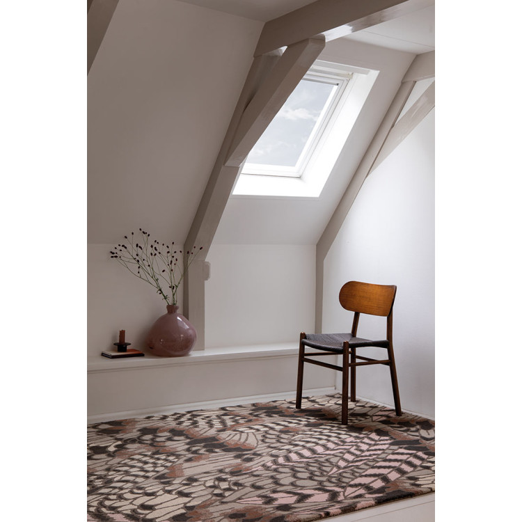 Tapis tufté main moderne rectangle laine Feathers