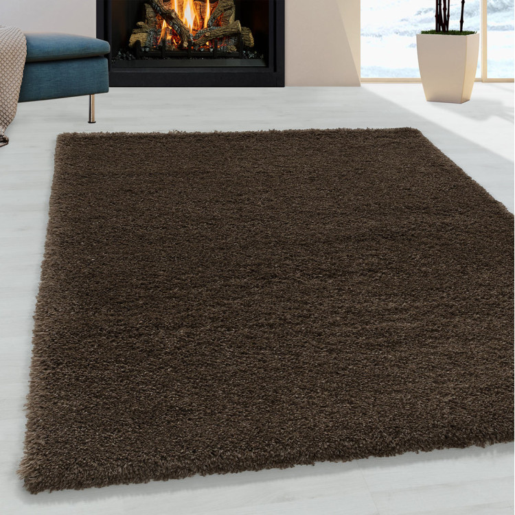 Tapis shaggy moelleux uni rectangle Cloudy