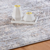 Tapis rectangle rayé à courtes mèches moderne Inirida