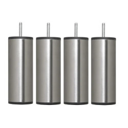 Jeu de 4 pieds en inox brossé H 14.5 cm Dreamea