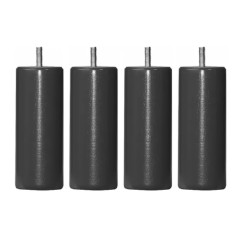 Jeu de 4 pieds cylindriques en hêtre massif gris H 14.5 cm Dreamea