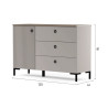 Commode moderne 120 cm gris cachemire Lucenza