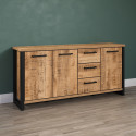Buffet/bahut contemporain 180 cm ch&ecirc;ne mango Enabelle