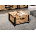 Table basse carr&eacute;e contemporaine ch&ecirc;ne mango Enabelle