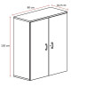 Armoire de bureau portes battantes H 120 cm Opaline