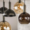 Suspension moderne 7 lampes en verre Claudie