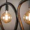 Suspension moderne 4 lampes en métal noir Pedge