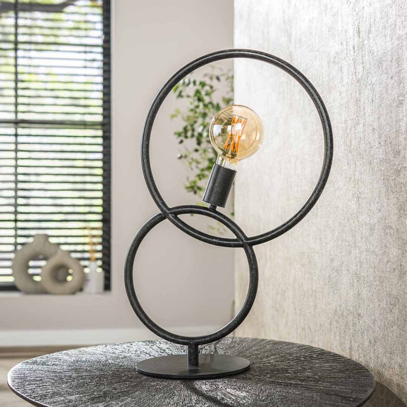 Lampe &agrave; poser moderne en m&eacute;tal noir arctique Lolie