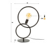 Lampe à poser moderne en métal noir arctique Lolie