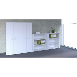 Armoire de bureau portes battantes H 196 cm Opaline