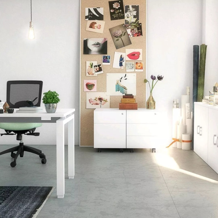 Caisson de bureau mobile en métal 2 tiroirs Opaline