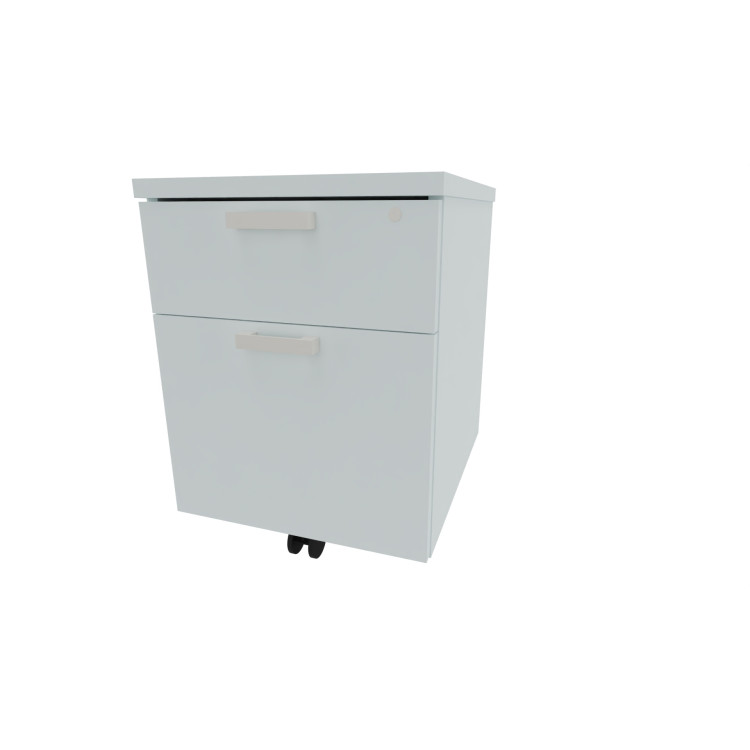 Caisson de bureau mobile 2 tiroirs monochrome Opaline