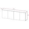 Buffet/bahut moderne 241 cm coloris cachemire Janeiro