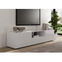 Meuble TV moderne 184 cm laqu&eacute; blanc brillant Janeiro