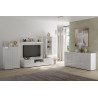 Meuble TV moderne 184 cm laqué blanc brillant Janeiro