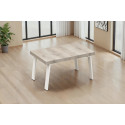 Table de salle &agrave; manger moderne ch&ecirc;ne pin/blanc Fontana